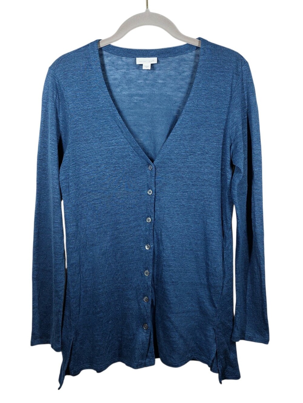 J Jill Love Linen Blue Cardigan Lightweight Sweater Women's XS